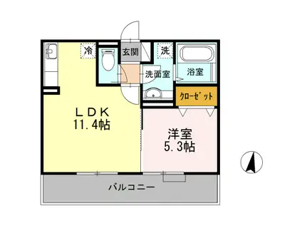イース黒崎(1LDK/2階)の間取り写真