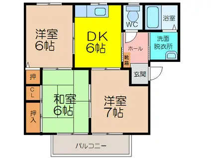 ファミールナカムラ(3DK/1階)の間取り写真