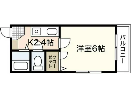 メルカード弐番館(1K/4階)の間取り写真