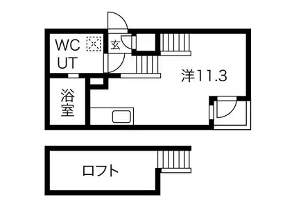 REX新栄(ワンルーム/3階)の間取り写真