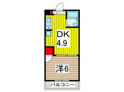 アリエッタイースト(1DK/4階)の間取り写真