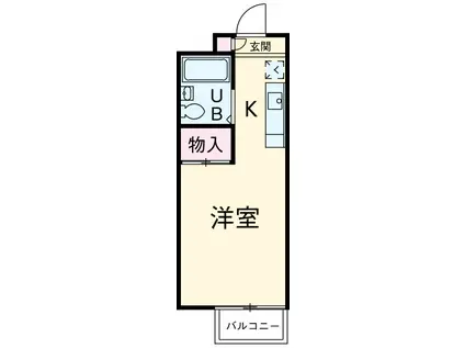パールハイムII(ワンルーム/2階)の間取り写真