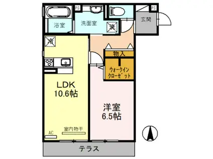 タケルチェ/シゲルチェ タケルチェ(1LDK/1階)の間取り写真