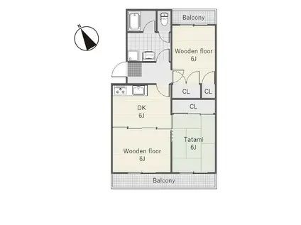 リバーサイドハイム(3DK/3階)の間取り写真