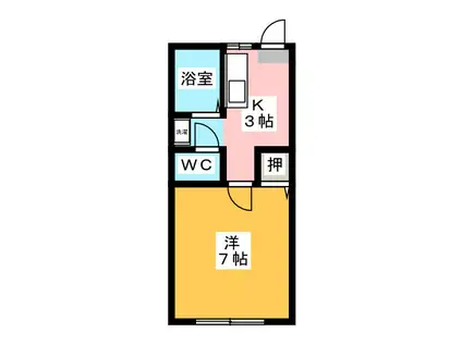 フレグランス郵とぴあC(1K/1階)の間取り写真