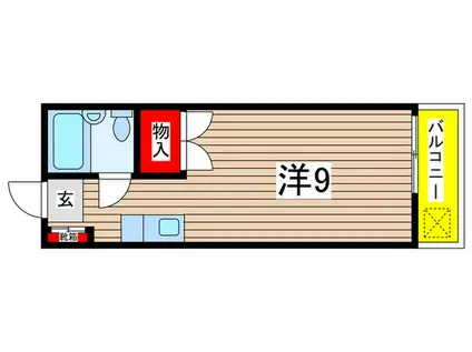 ファミールクルス(ワンルーム/2階)の間取り写真