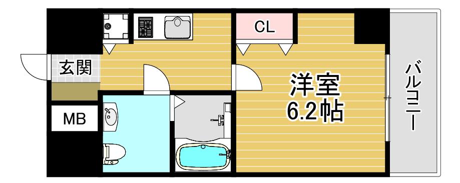 セオリー大阪フルール(1K/5階)の間取り写真