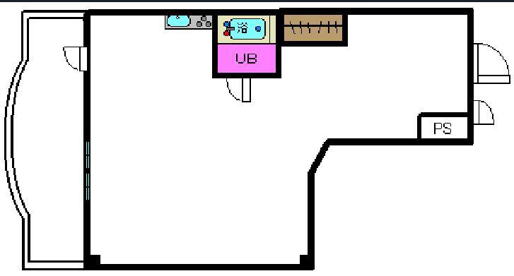 新川ビル(1LDK/6階)の間取り写真