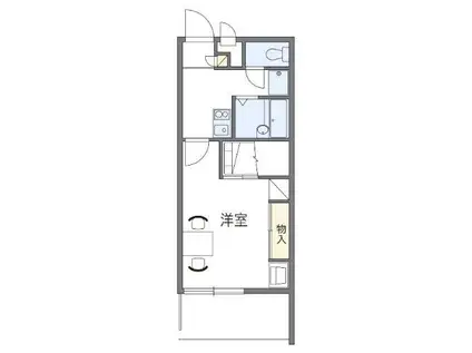 レオパレスHAZE(1K/1階)の間取り写真