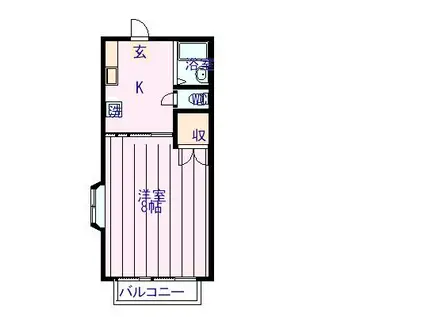 レジデンスキャンパス前(1K/1階)の間取り写真