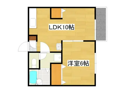 エクセルコーポ88(1LDK/1階)の間取り写真