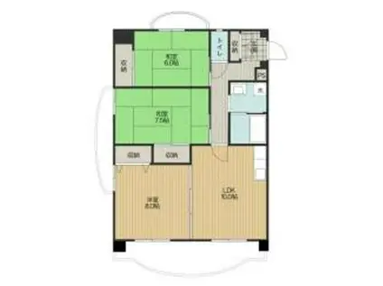 シャトレ・アン(3LDK/1階)の間取り写真