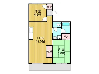 ガーデンハイツ置田I(2LDK/1階)の間取り写真