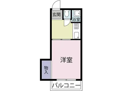 はざまハイツ(1K/2階)の間取り写真