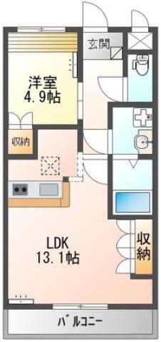 グランチェスタ(1LDK/1階)の間取り写真