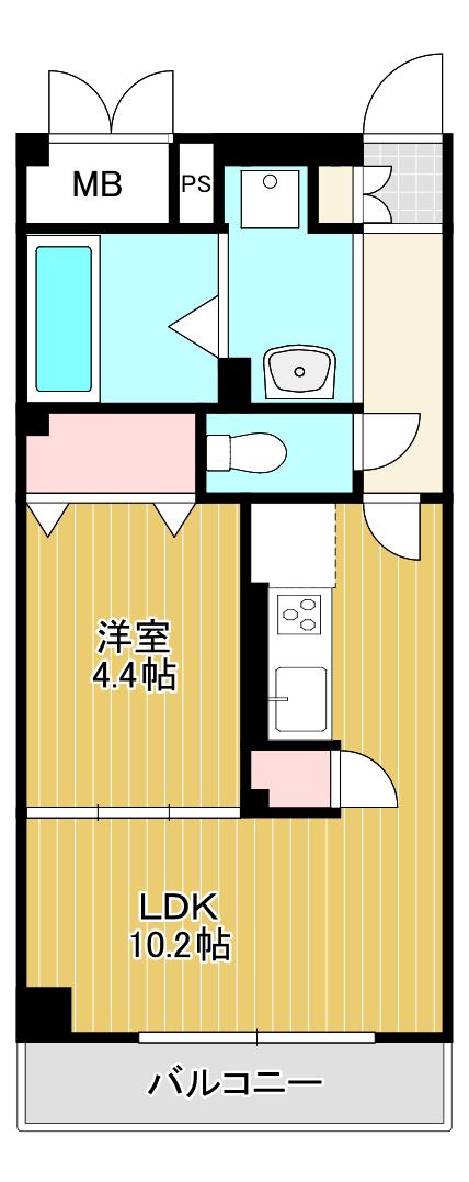 MAISON GRACE(1LDK/2階)の間取り写真