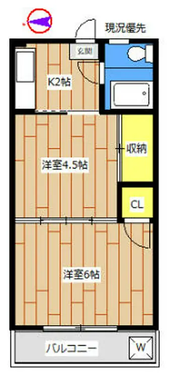 長岡マンション 2階階 間取り