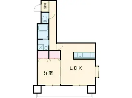 ウエストパーク佐世保(1LDK/6階)の間取り写真