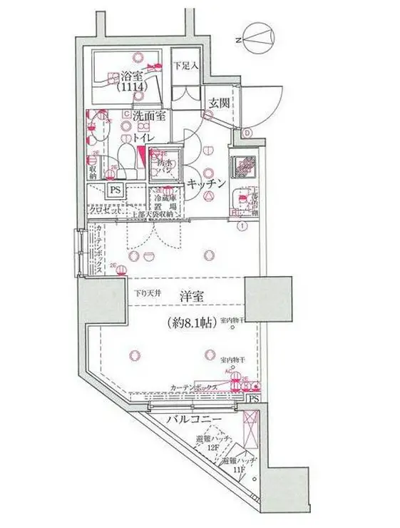 グランティアラ新御徒町アジールコート 2階階 間取り