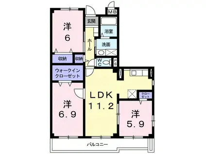 ANNEX-II(3LDK/3階)の間取り写真