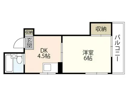 ホワイトコートセザム(1DK/2階)の間取り写真