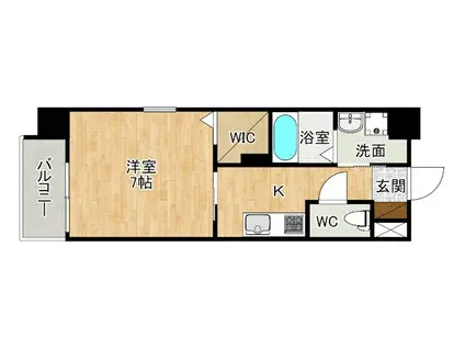 SUN RICH S・T(1K/6階)の間取り写真