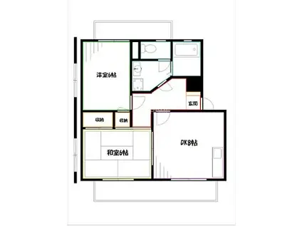 ウィンベル村上(2DK/2階)の間取り写真