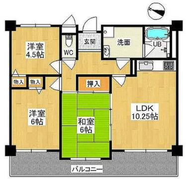 サウスレーベン小野(3LDK/2階)の間取り写真