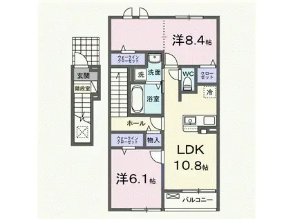 ソラリア ヨコスカ(2LDK/2階)の間取り写真