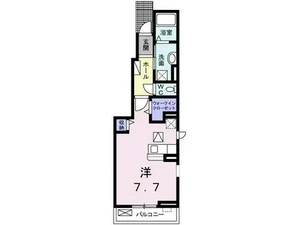 オリヴェート B(ワンルーム/1階)の間取り写真