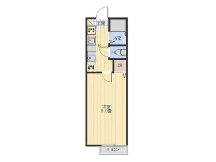 ヒルスクエア(1K/1階)の間取り写真