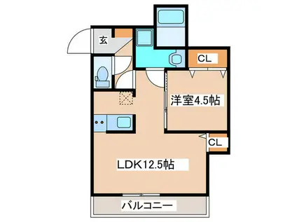 エクレール松が枝(1LDK/2階)の間取り写真