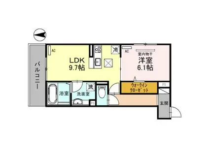 エミネンシア御崎公園(1LDK/1階)の間取り写真