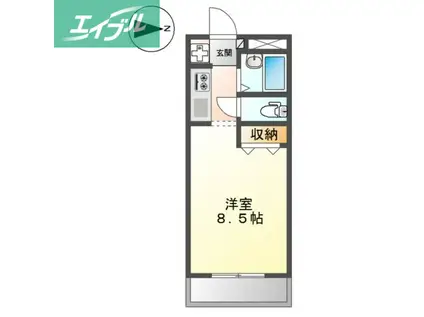 グランチェスタIII(1K/1階)の間取り写真