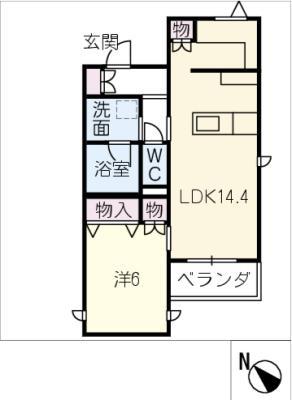 CORAIL BLANC(1LDK/3階)の間取り写真