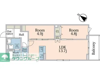 SANZEM(2LDK/1階)の間取り写真