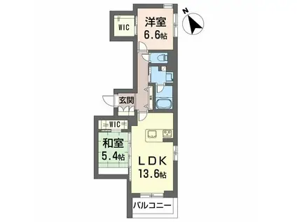 PROMENADE西草深(2LDK/2階)の間取り写真