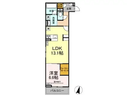 アローフィールド杏(1LDK/2階)の間取り写真