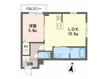 シャーメゾン カーサ デ 花音(1LDK/1階)の間取り写真