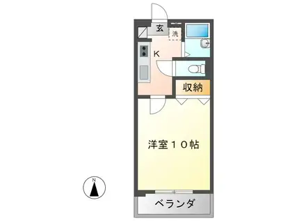 サンライズファミリアII(1K/1階)の間取り写真