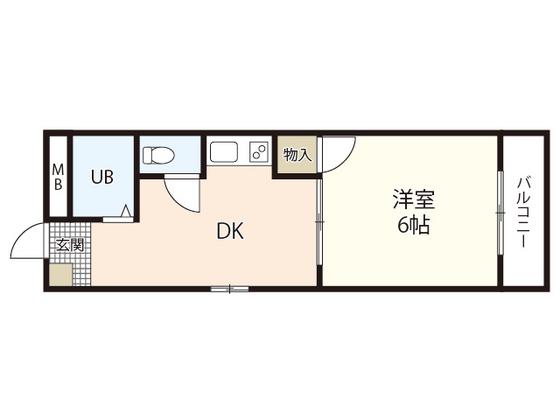 草津南ビル(1DK/5階)の間取り写真