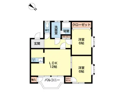 メゾンドY(2LDK/2階)の間取り写真