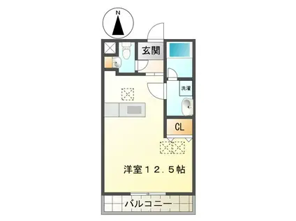 ルネスレジェンド(ワンルーム/3階)の間取り写真