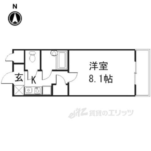 カントリーベア(1K/1階)の間取り写真