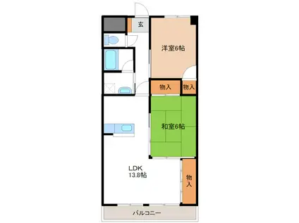 SOLE善明(2LDK/5階)の間取り写真