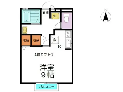 ル・シャンブル(1K/2階)の間取り写真