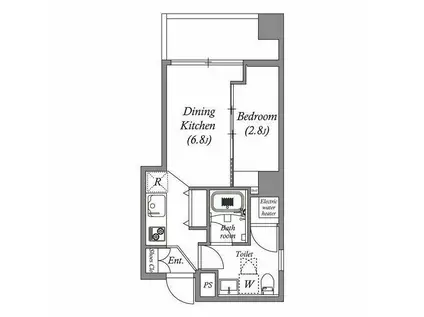 オーパスホームズ芝公園(1DK/5階)の間取り写真