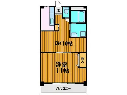 ミカドオクション(1DK/4階)の間取り写真