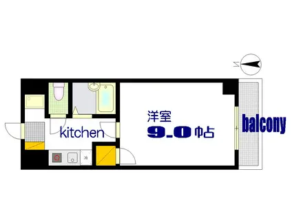 SIMPLE LIFE K(1K/4階)の間取り写真