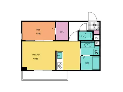 SING WITH ME(1LDK/1階)の間取り写真